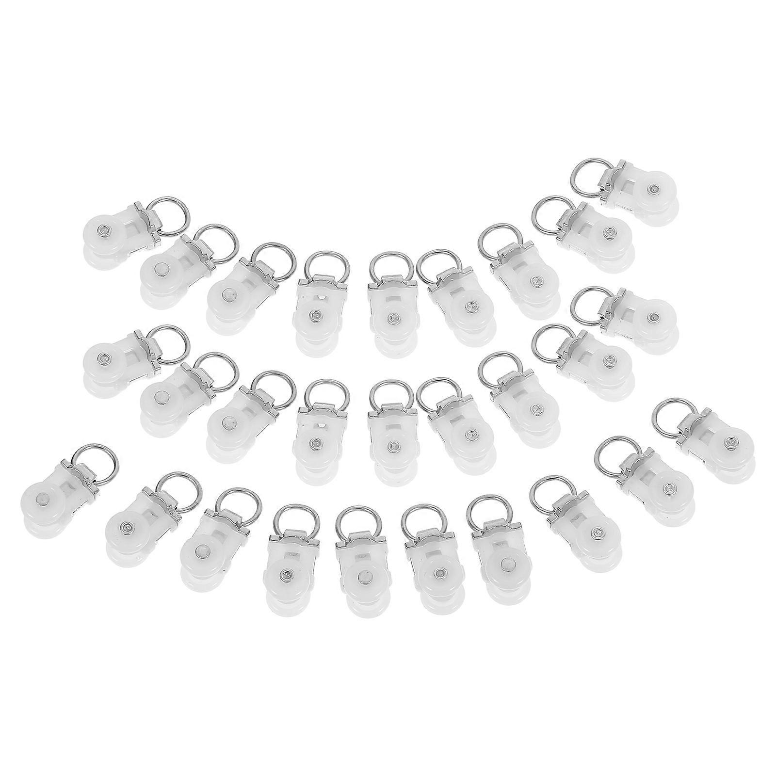 Curtain Rail Track Rollers Hooks for Smooth Sliding Ceiling Pulley 120Pcs