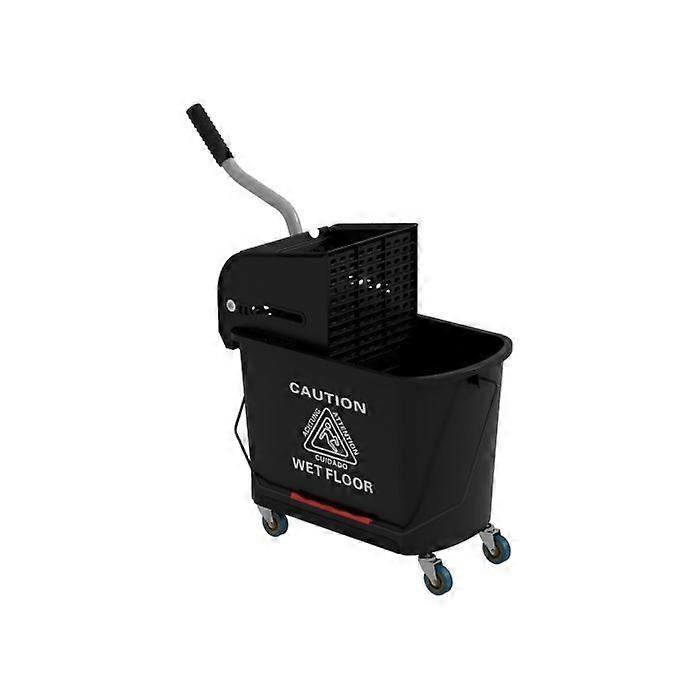 HOMCOM 20L Mop Bucket on Wheels, with Water Separation Panel - Black