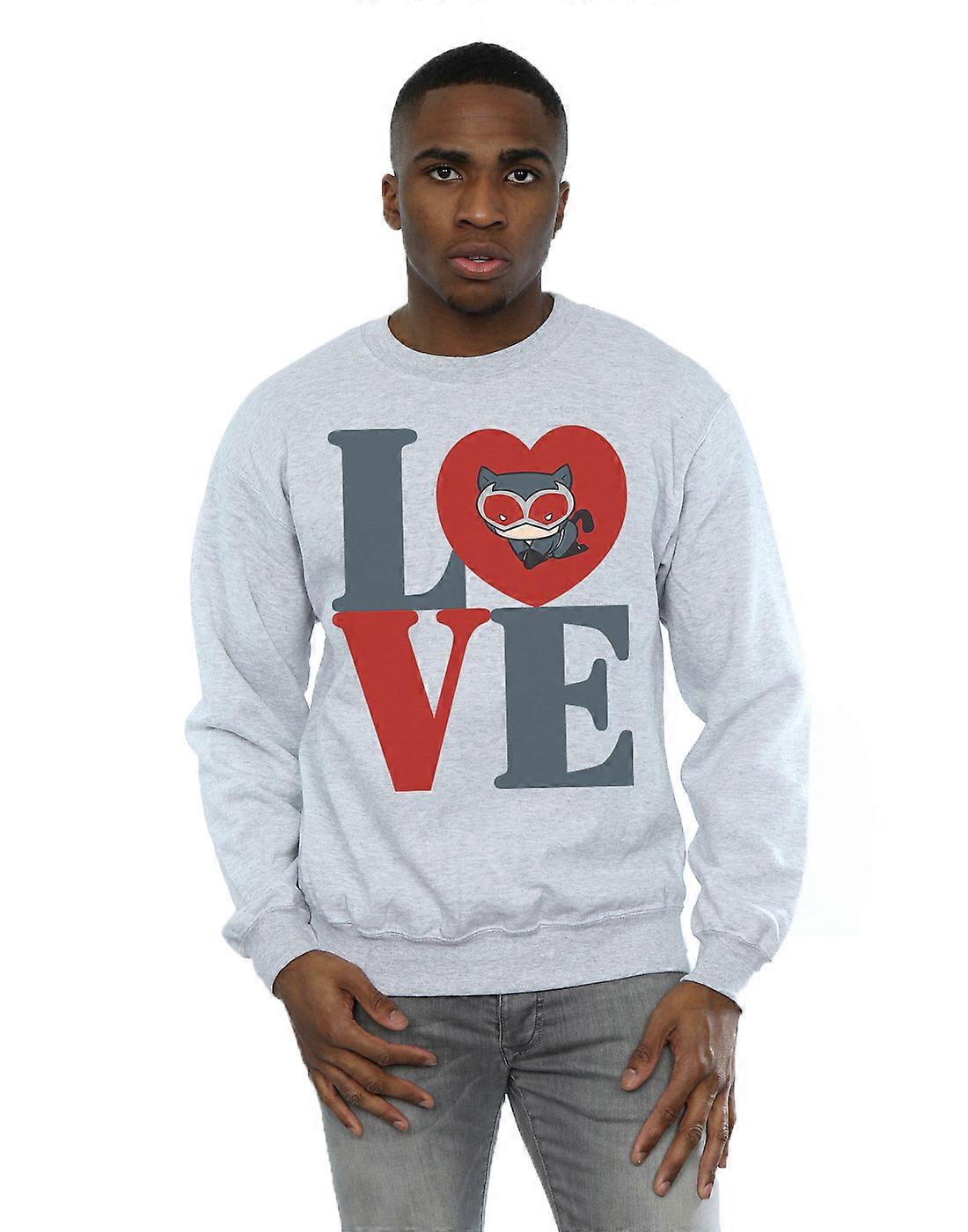 DC Comics Men's Chibi Catwoman Love Sweatshirt