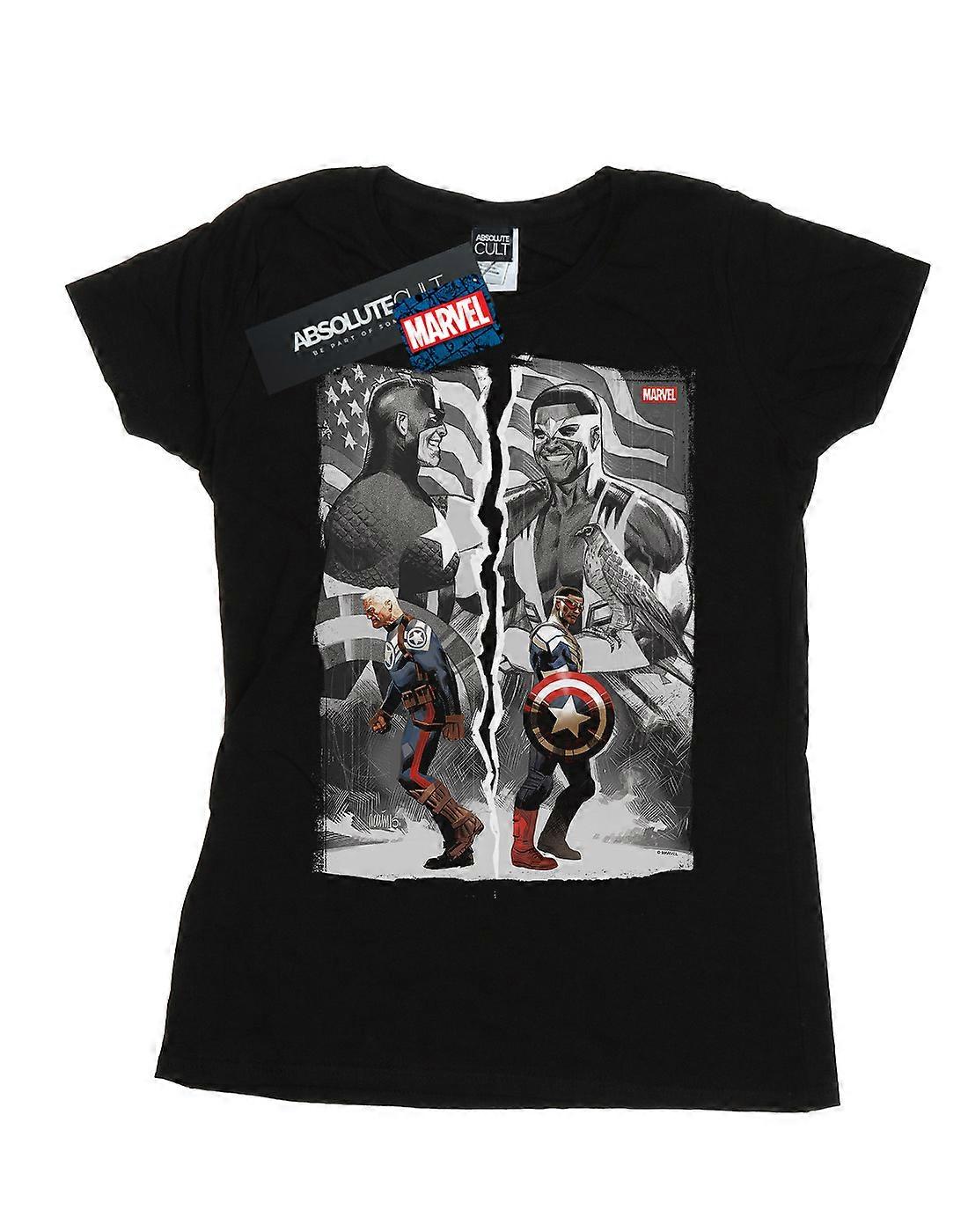 마블 여성용 팔콘과 캡틴 아메리카 스플릿 티셔츠