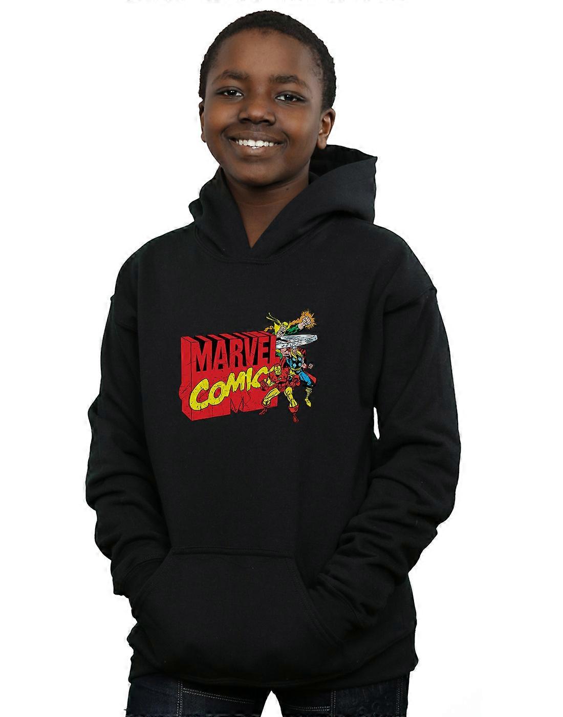 Marvel Comics Boys Vintage Logo Blast sudadera con capucha