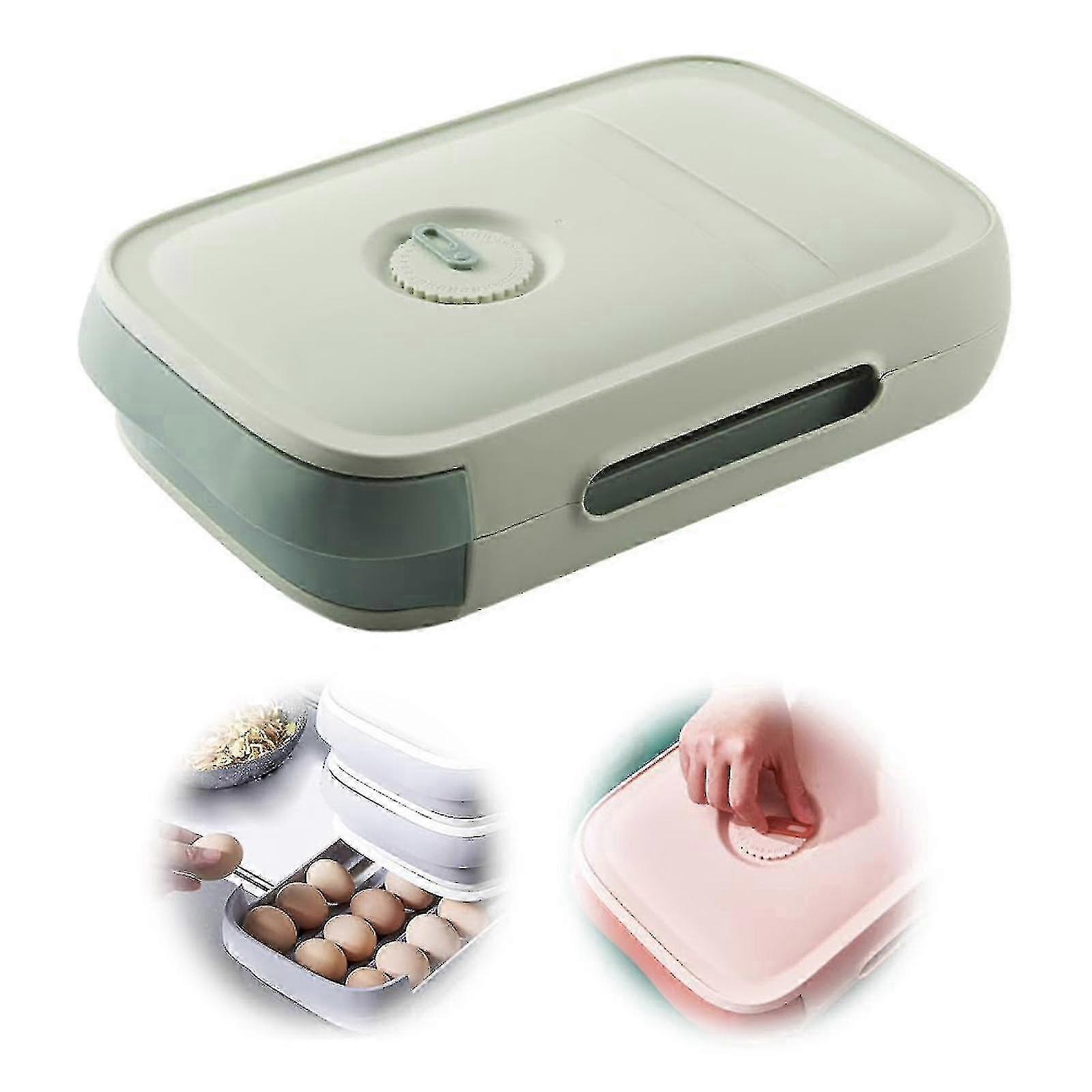 Drawer Type Egg Storage Box, 18-20 Eggs, Stackable with Fresh Marking, Breathable Design for Kitchen