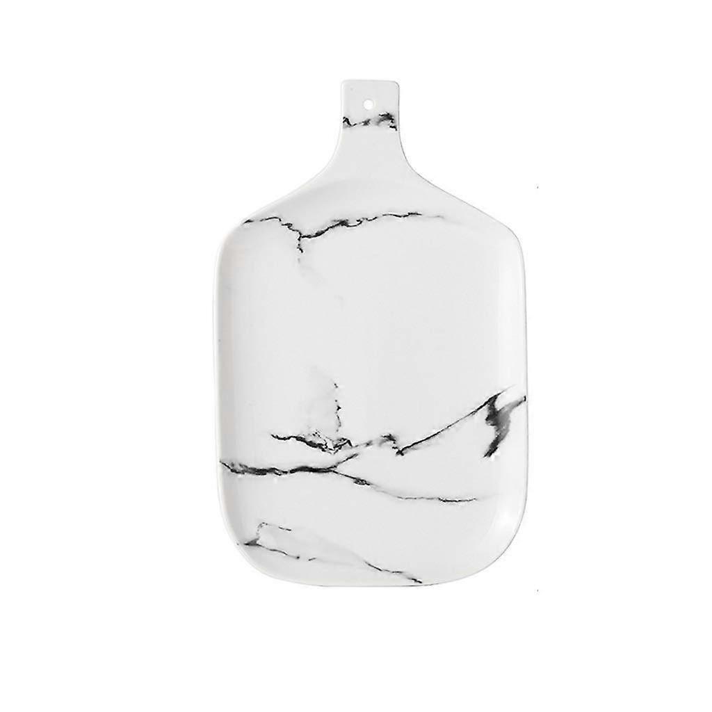 Ceramic Soup Bowl with Handle Rectangular White Large Serving Plate for Home Kitchen Restaurant