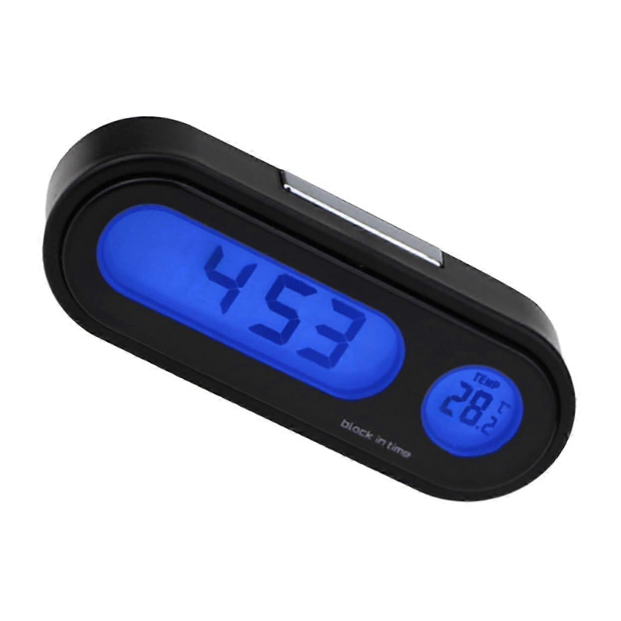 Car Dashboard Clock with Luminous Digital Thermometer LCD Display for Accurate Time and Easy Install