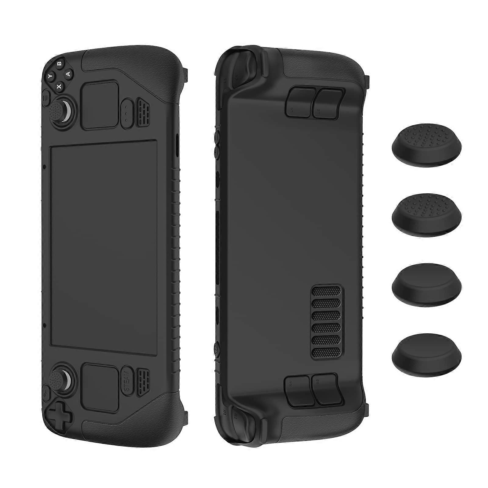Case for Steam Deck Silicone Protective Cover NonSlip Scratch Resistant Shell with Full Port Access Black