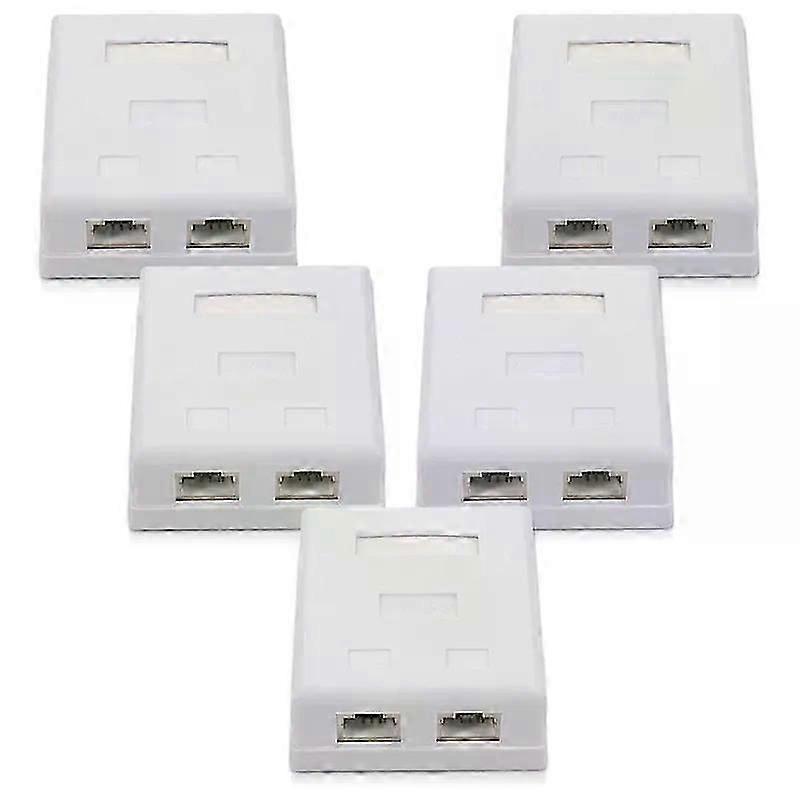 RJ45 Network Socket - Shielded Surface Mounted Double Wall Socket With CAT6A Ethernet LAN Cable Port For Network Cable
