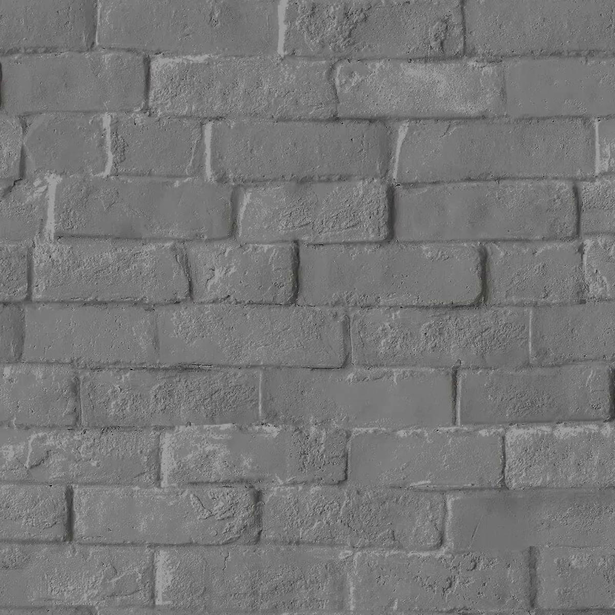 Charcoal Brick Effect Wallpaper