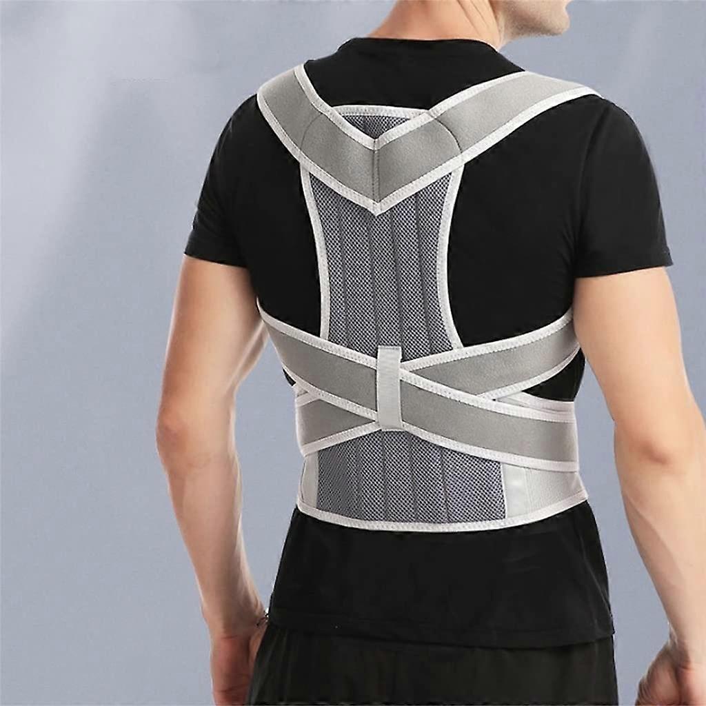 Adjustable Posture Corrector and Back Support Brace for Men and Women, Breathable M White