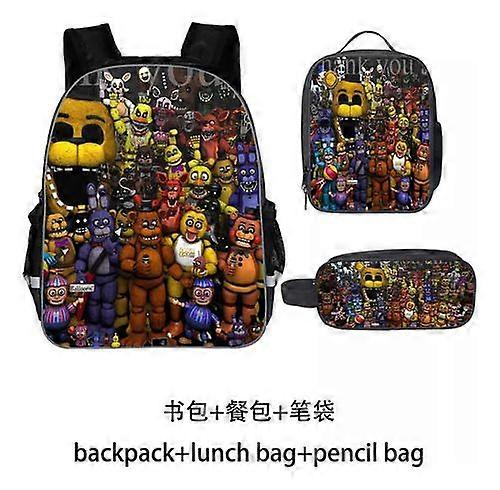 Five Nights Backpack, School Bag, Children's School Bag, Backpack, Men's Backpack, Laptop Backpack, Three-piece Backpack