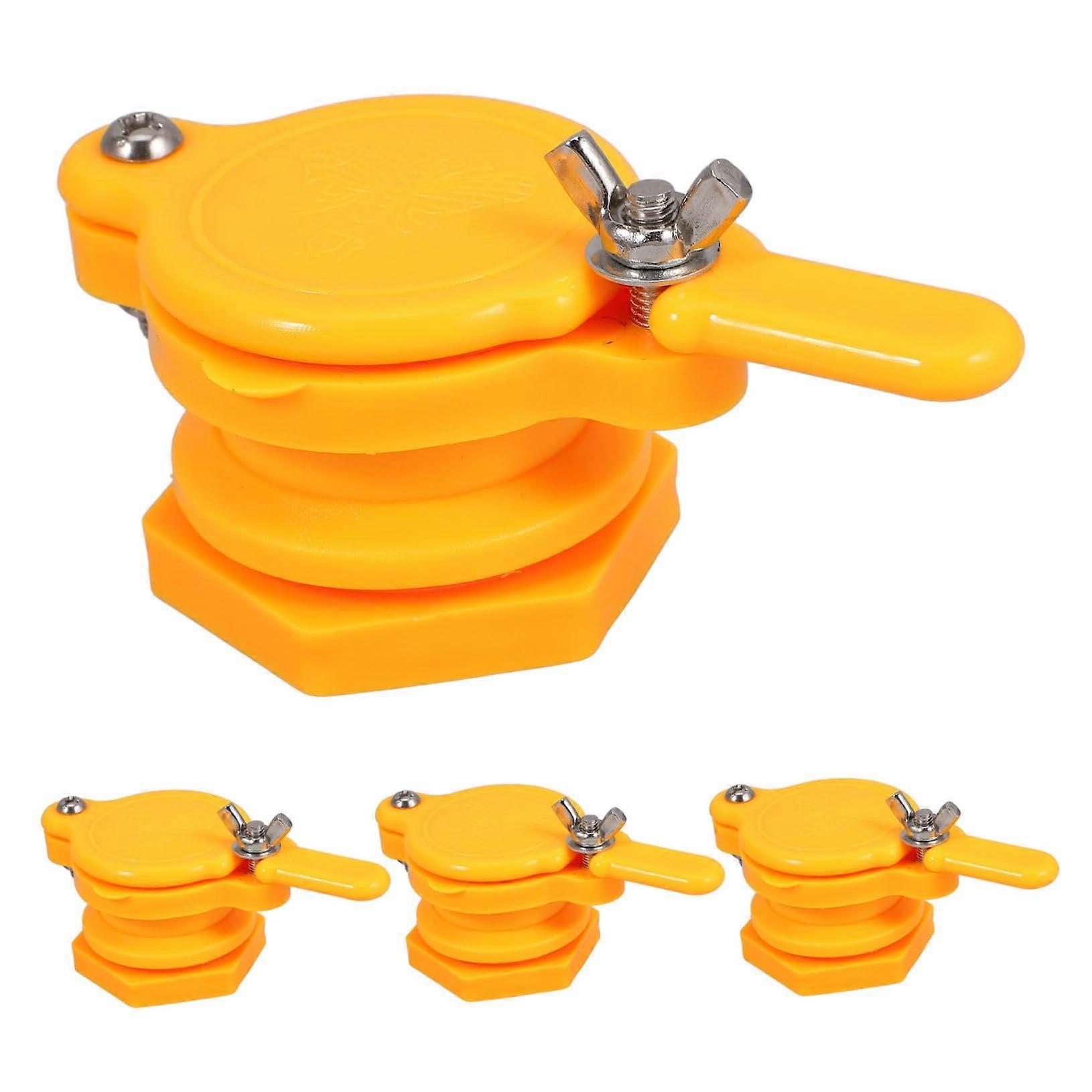 Yellow Honey Gate Valve for Extractors ABS Plastic Beekeeping Accessory with Precise Flow Control