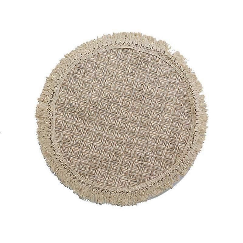 dining table round placemats linen material simple