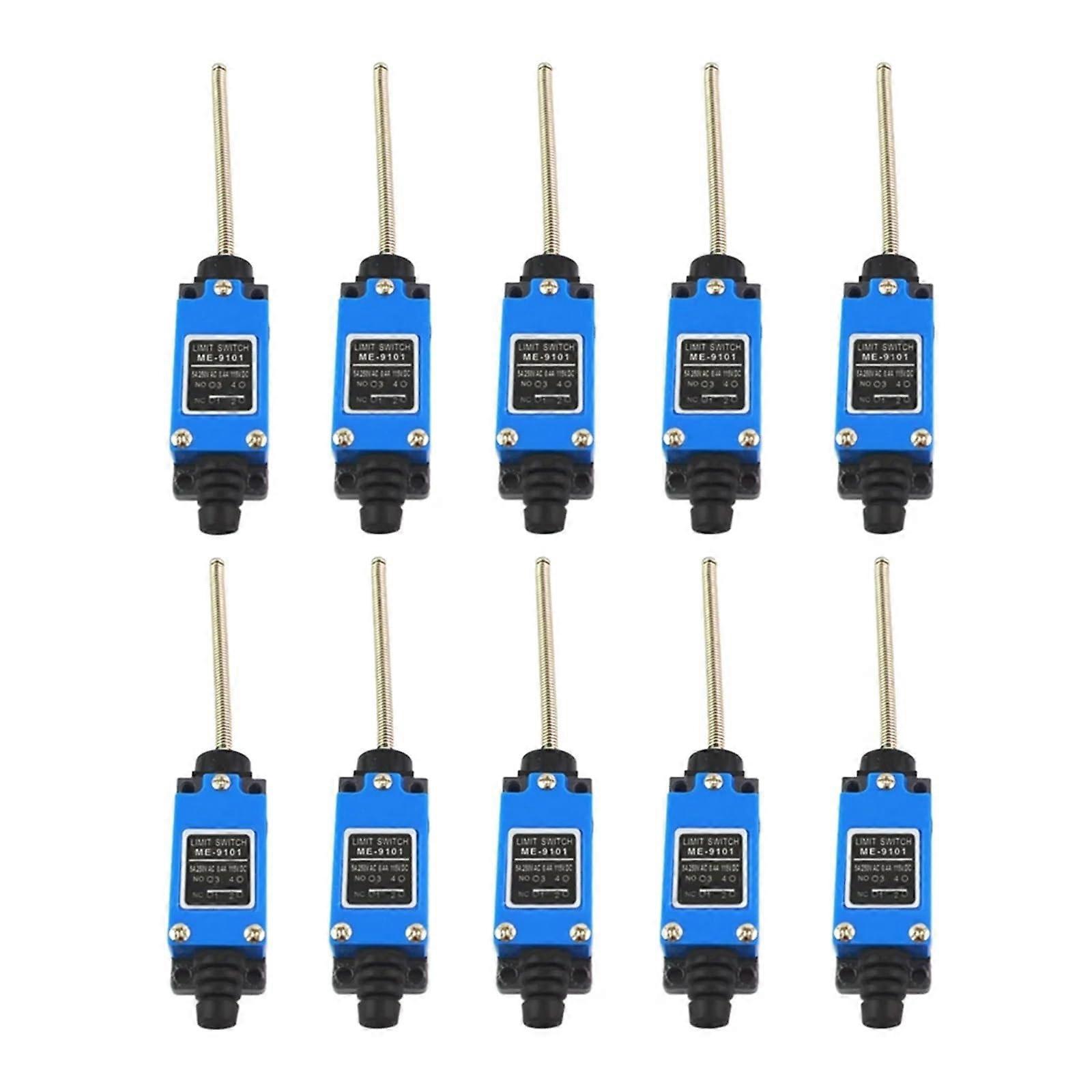 10Pcs ME9101 Limit Switch Coil Spring Rod 1NO 1NC Instant Position Detection Durable Control
