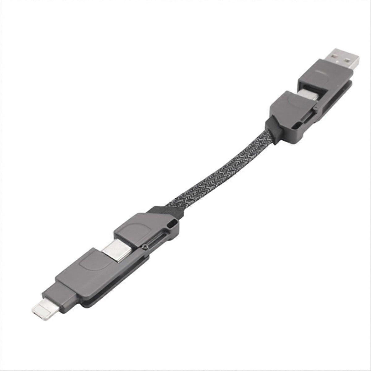 6 In 1 Fast Charging Cable Keychain PD for IPhone 27W Android 100W Black