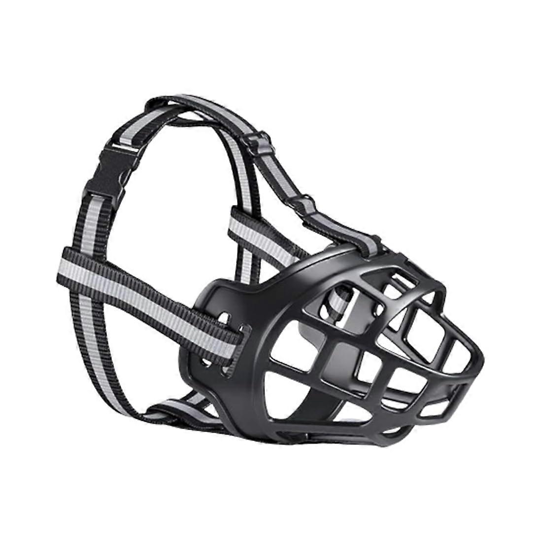 Silicone Dog Muzzle XXL Adjustable Breathable Soft Rubber with Reflective Strip for Large Dogs