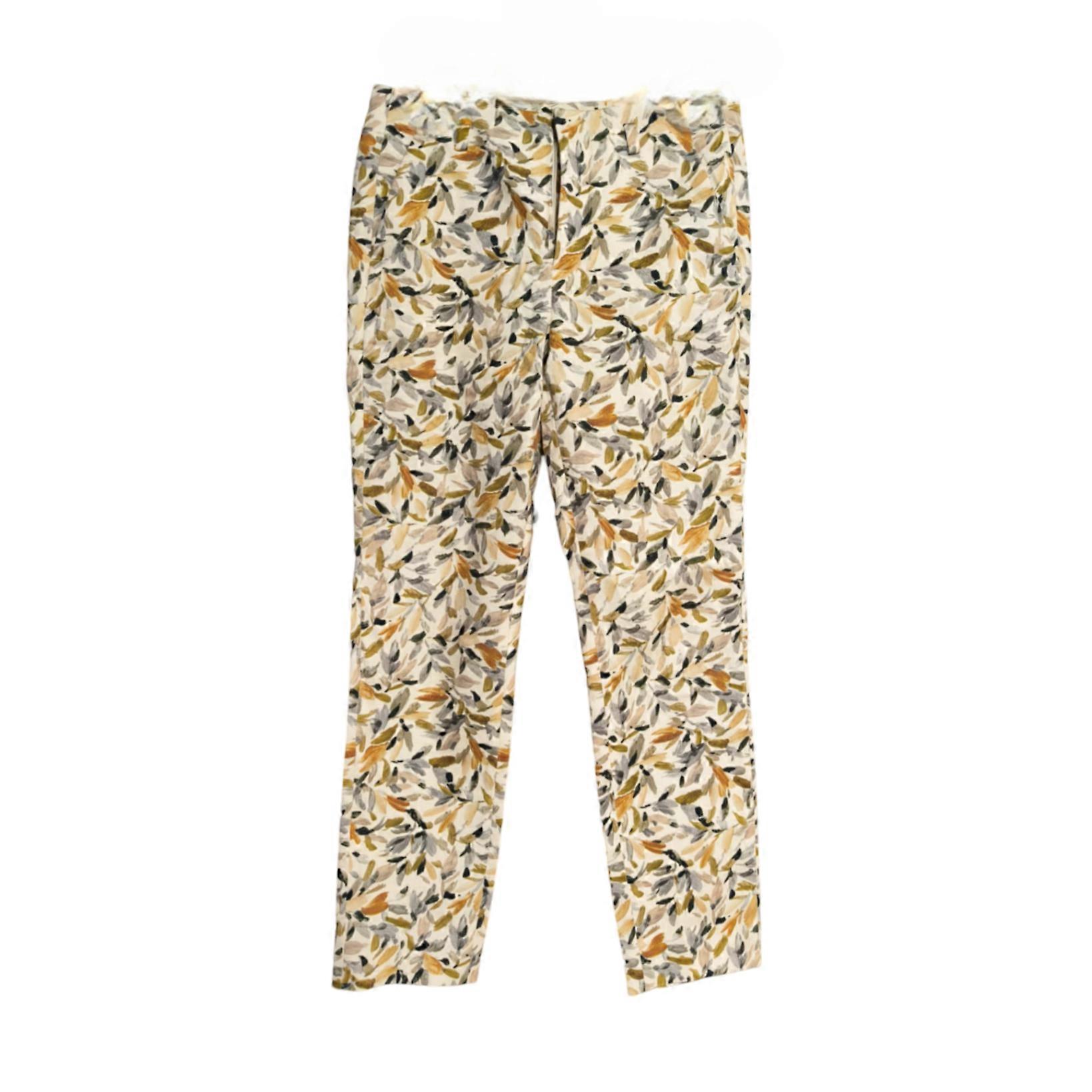 Zara Damenhose – Strapazierfähiges Baumwoll-Stretchmaterial, klassischer, taillierter Schnitt – Größe 34, Gelb, 98 % Baumwolle, 2 % Elastan