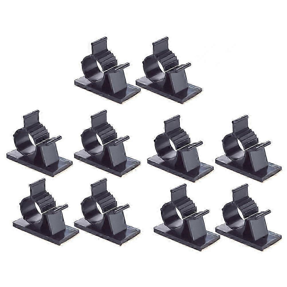 30pcs Handy Black Plastic Adhesive Backed Adjustable Cable Clips for Efficient Cable Management