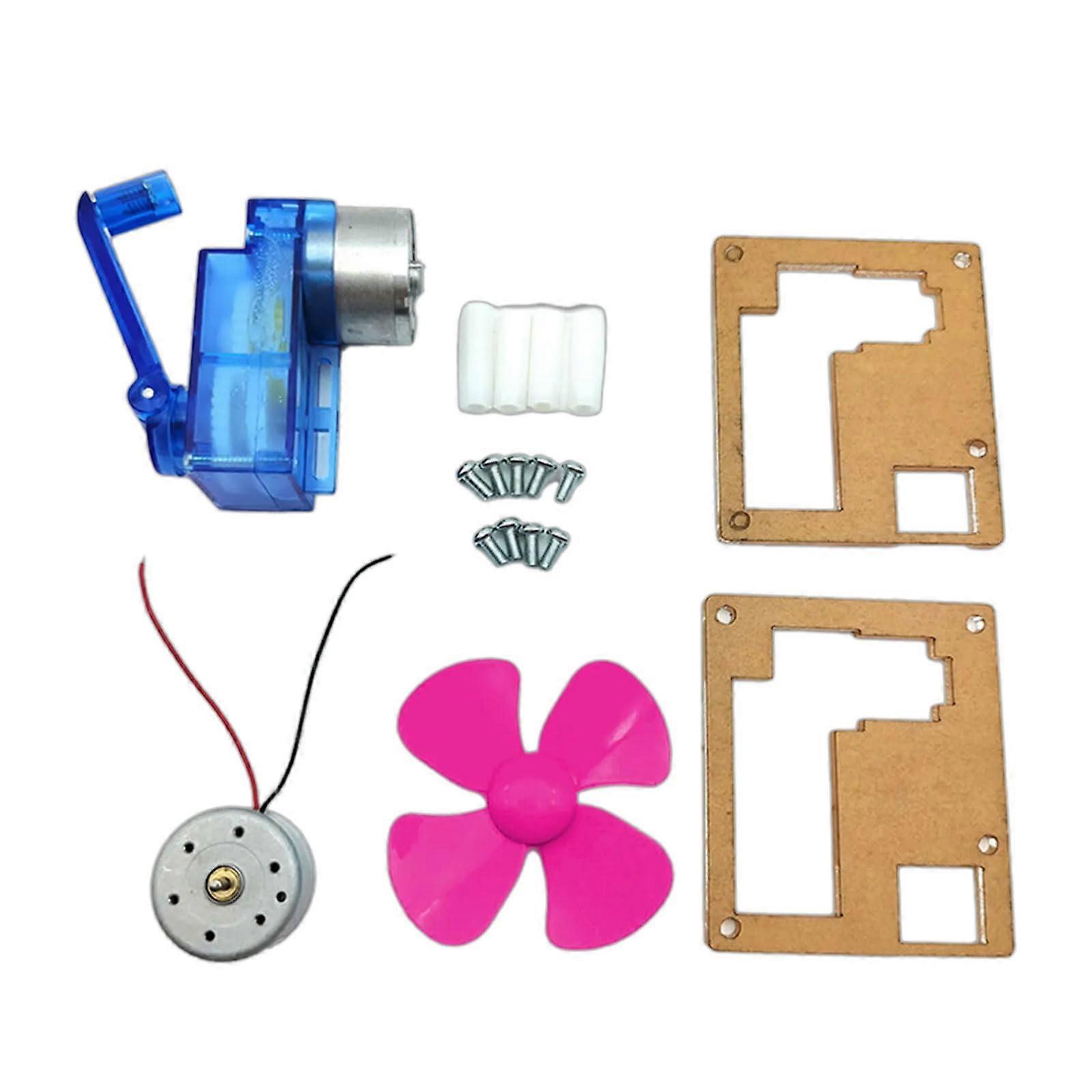 Hand Crank Generator Fan for Science Projects, Battery Transparent Model for Classroom Learning