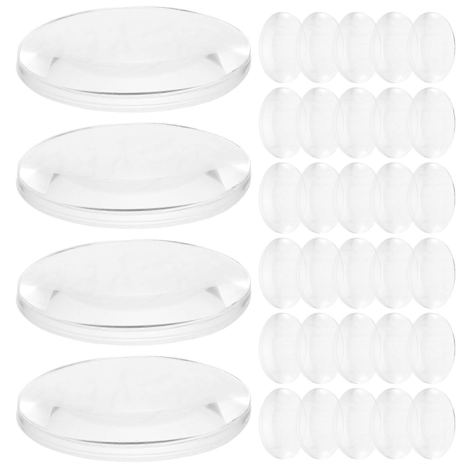 60pcs Transparent Convex Lens Acrylic Optical Lens Basic Physics Teaching Lens