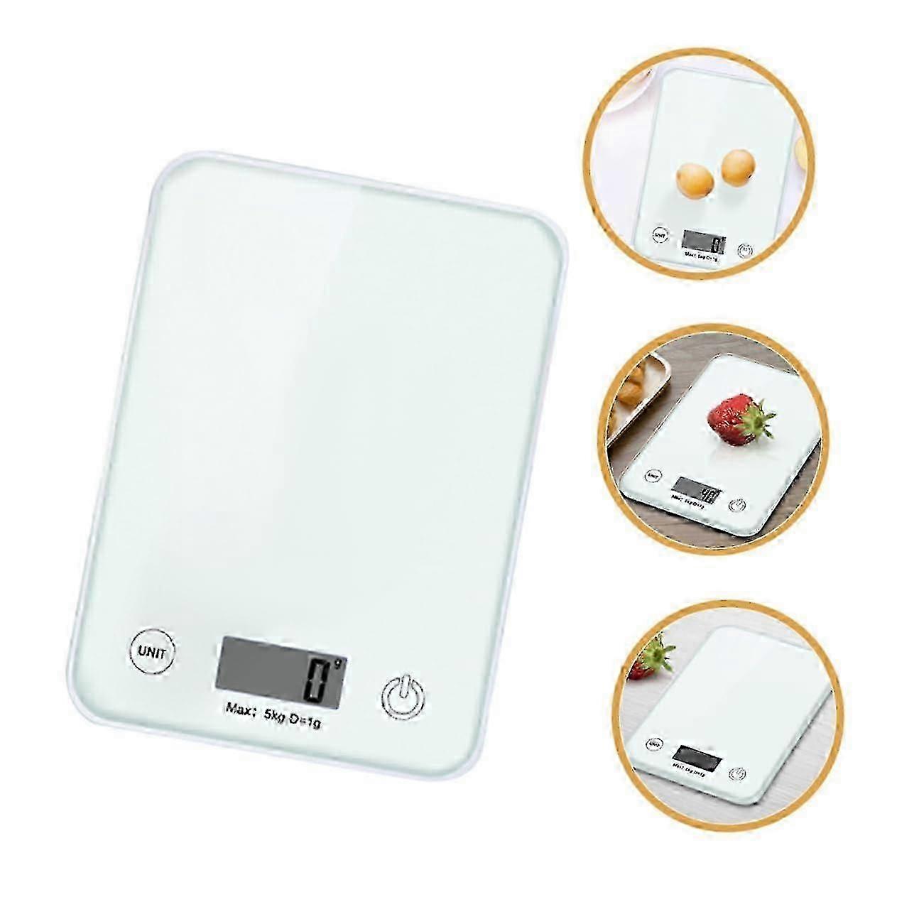 Digital Kitchen Scale with LCD Display, 5kg Capacity & Tare Function for Home Cooking & Baking