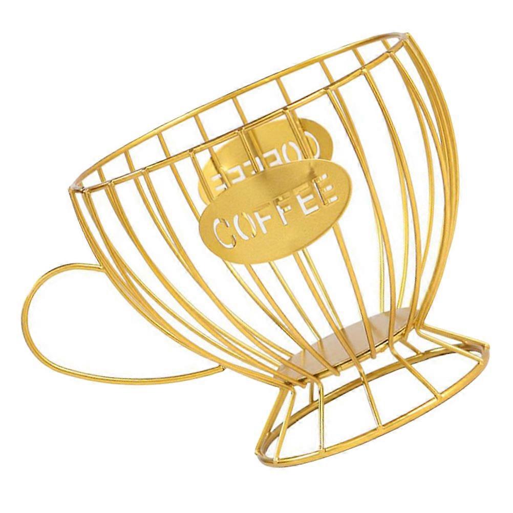 Geometric Iron Fruit Basket With Ventilation Function For Kitchen Use 7.7x7.7x5.5in 1Pc