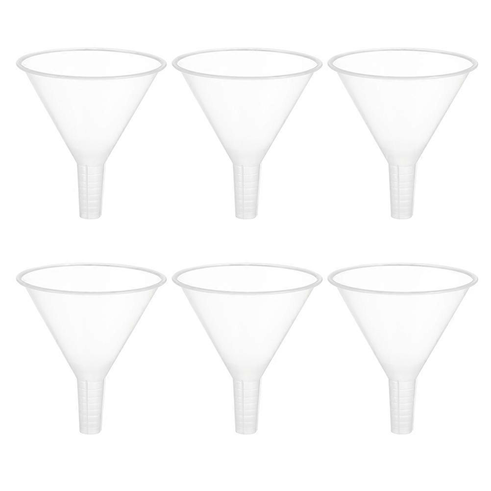 Small Plastic Funnels Laboratory Funnels for Liquid Use 6Pcs Set