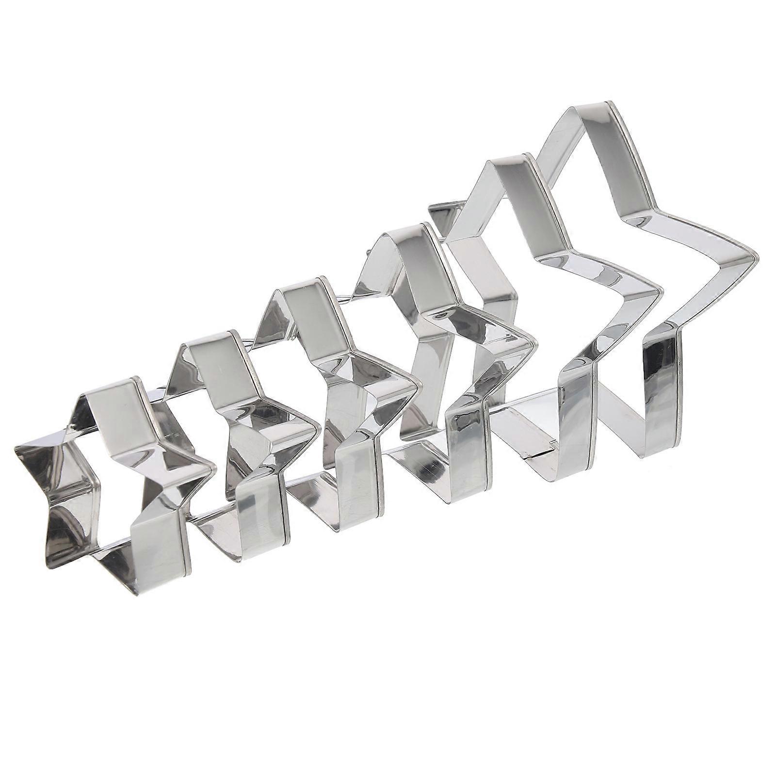 Silver Stainless Biscuits Molds Baking Accessories for Baking 6Pcs