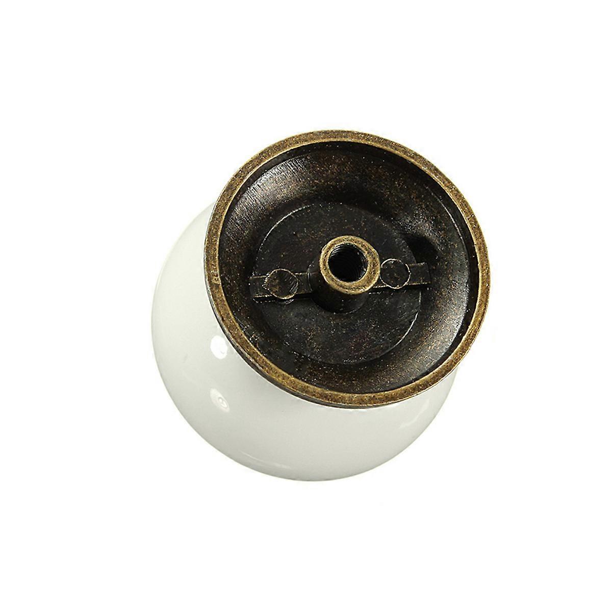 Kitchen Ceramic Pull Handle Round Drawer Knobs for Cupboard 5Pcs White