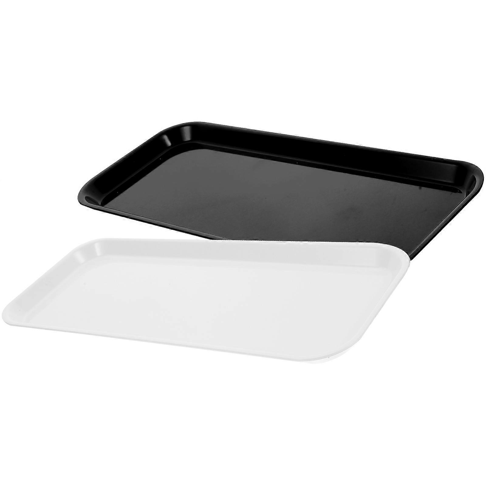 Cake Tray Rectangle Storage Plates for Storage 2Pcs ABS Material