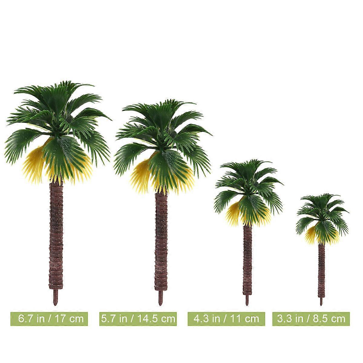 Palm Tree Model for Decoration 12Pcs Green Model Tree Set