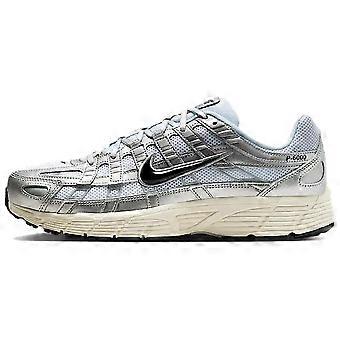 Nike P-6000 witte metallic zilveren platte sneakers CD6404-105