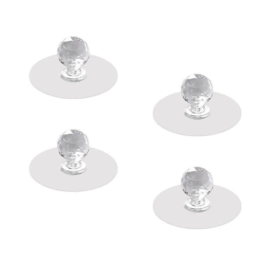 4pcs Sticky Pull Knobs Punch-free Cabinet Door Handles Transparent Door Knobs