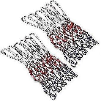 Multicolor Replacement Basketball Net Set - 2 Pack, Suitable for Indoor and Outdoor Use, 12 Loops