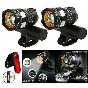 Imperméable à l’eau Led Bicycle Lamp 1000lm USB Rechargeable Bike Front Light 3 Modes de lumière Mtb Cycling Lampe de poche avec feu arrière