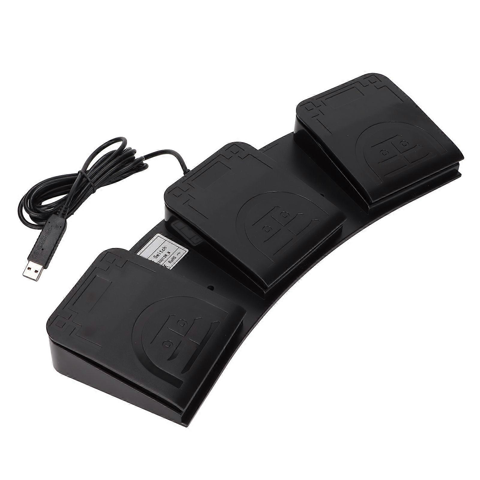 USB Foot Pedal Triple Keys MIDI Controller Mechanical Switch Programmable Computer Keyboard for Playing Games