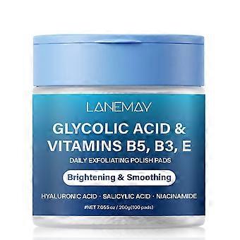 Vitamin B3/B5/E Exfoliating Pads  Brightening & Smoothing Facial Polish with Niacinamide, Salicylic Acid, 100 Pads