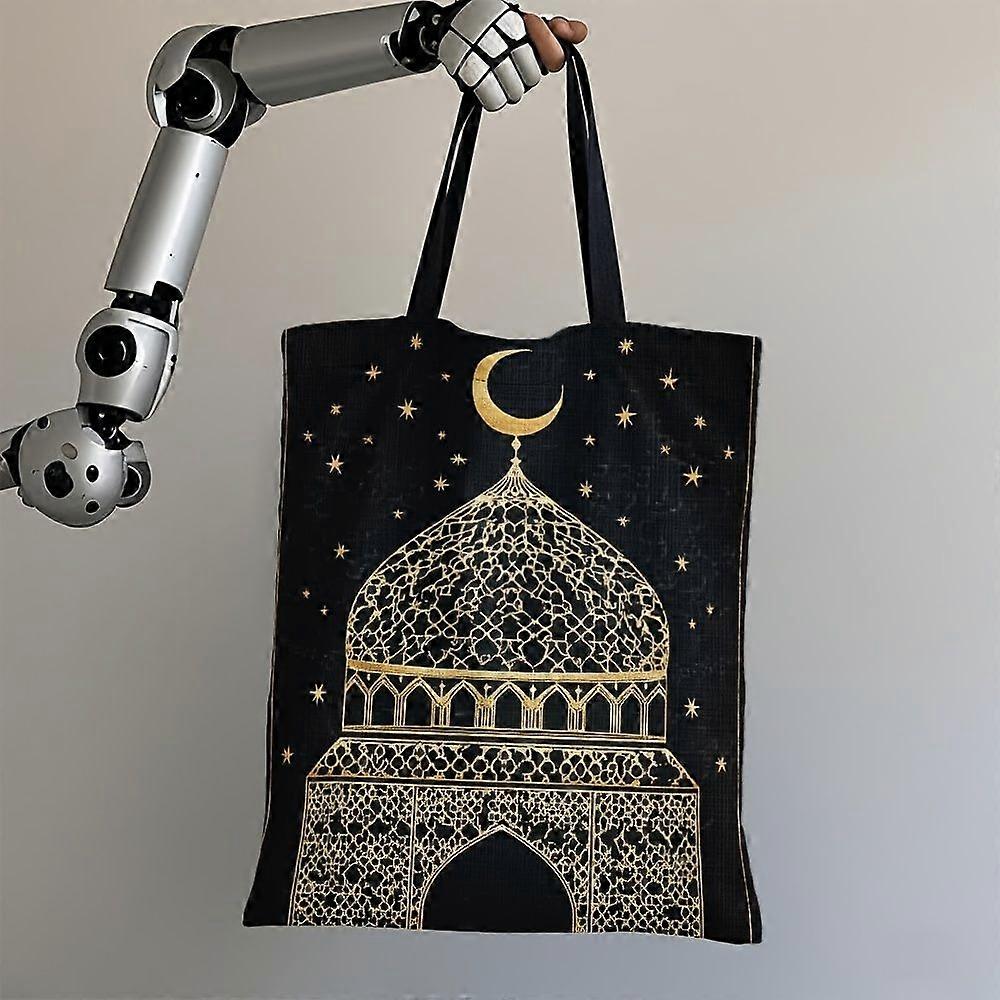 Sac fourre-tout de prière Ramadan imprimé recto verso, sac bandoulière spacieux et multifonctionnel, grande capacité, idéal pour S-Rpolk