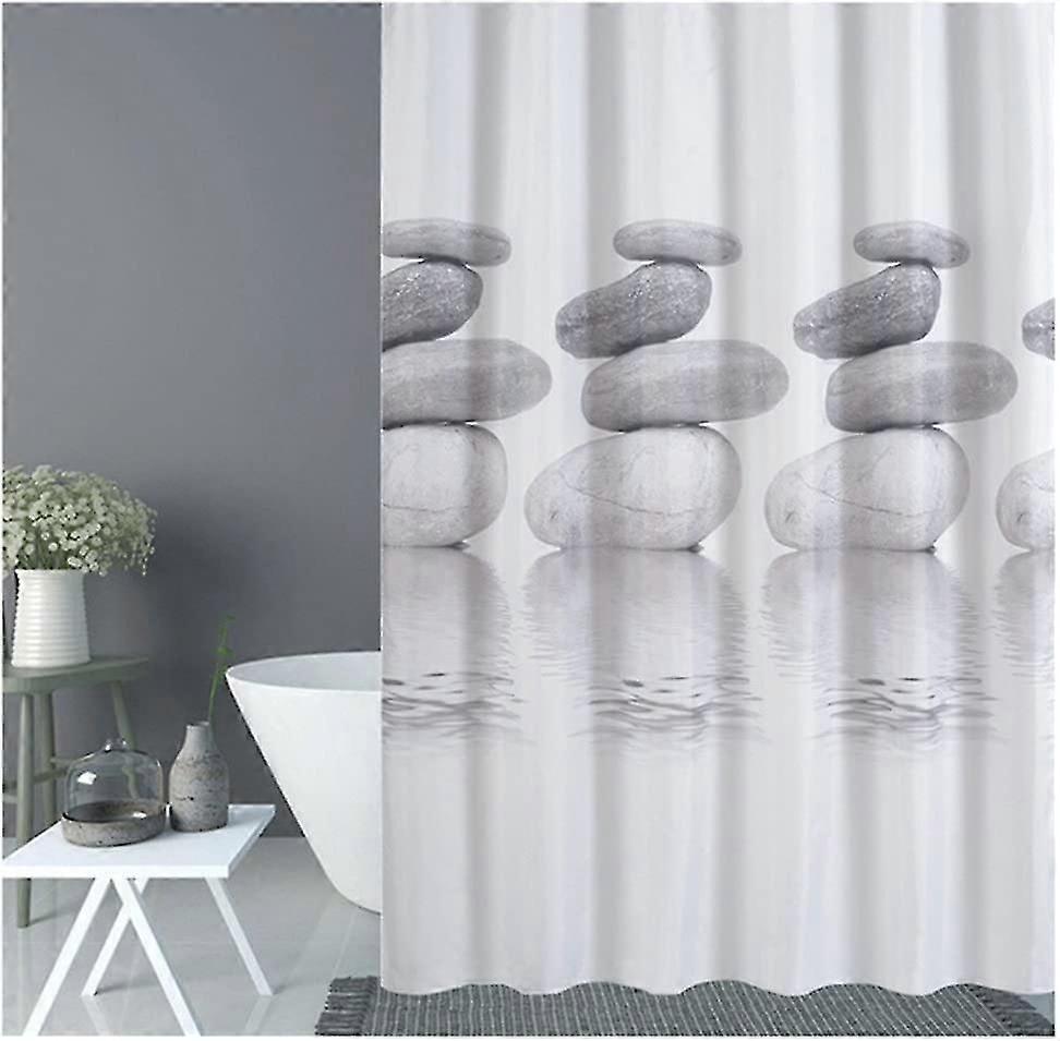 Gray Pebble Shower Curtain Mildew Resistant 200 * 200cm