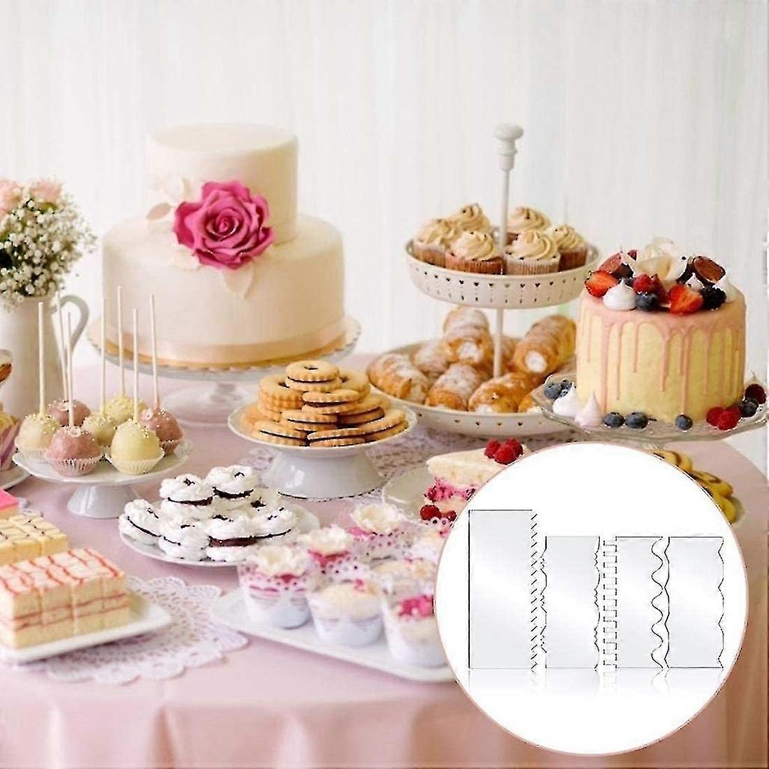 4pcs Transparent Acrylic Cake Scraper Baking Cake Edge Smoother Tool