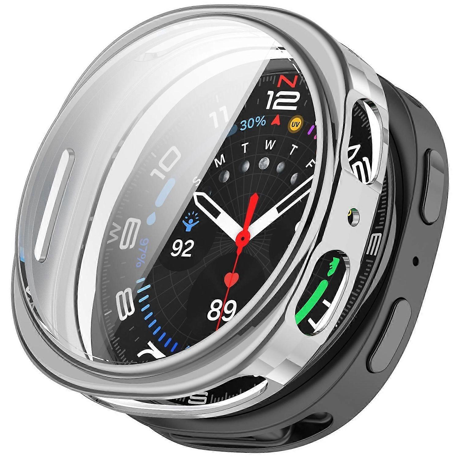 For Samsung Galaxy Watch 8 40mm Electroplated Full Cover TPU Smart Watch Protective Case Silver