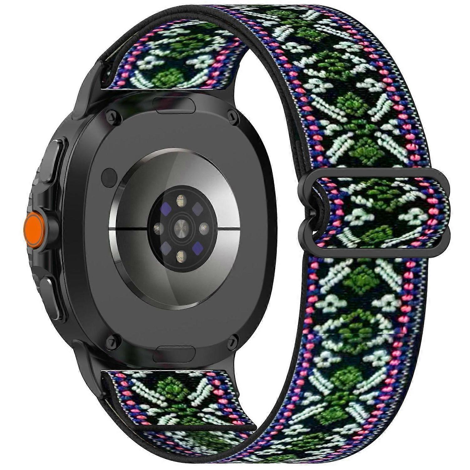 Elastic Nylon Ethnic Design Wristband for Samsung Galaxy Watch 8 / 8 Classic, Motif 4