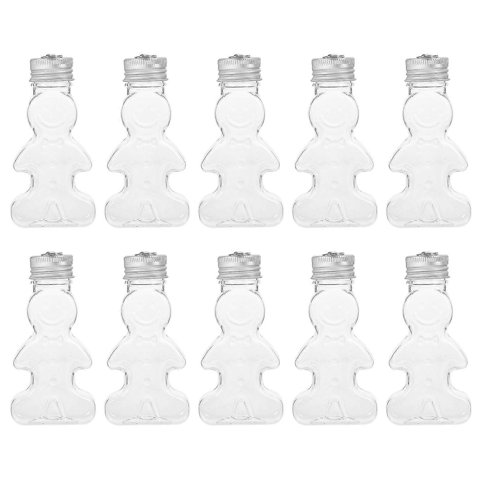 Gingerbread Bottle Empty Refillable Bottles for Party Use 10Pcs Silver