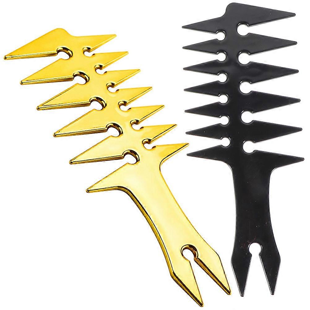 ABS Material Retro Oil Hair Styling Comb for Men 2Pcs Multi-Function Set