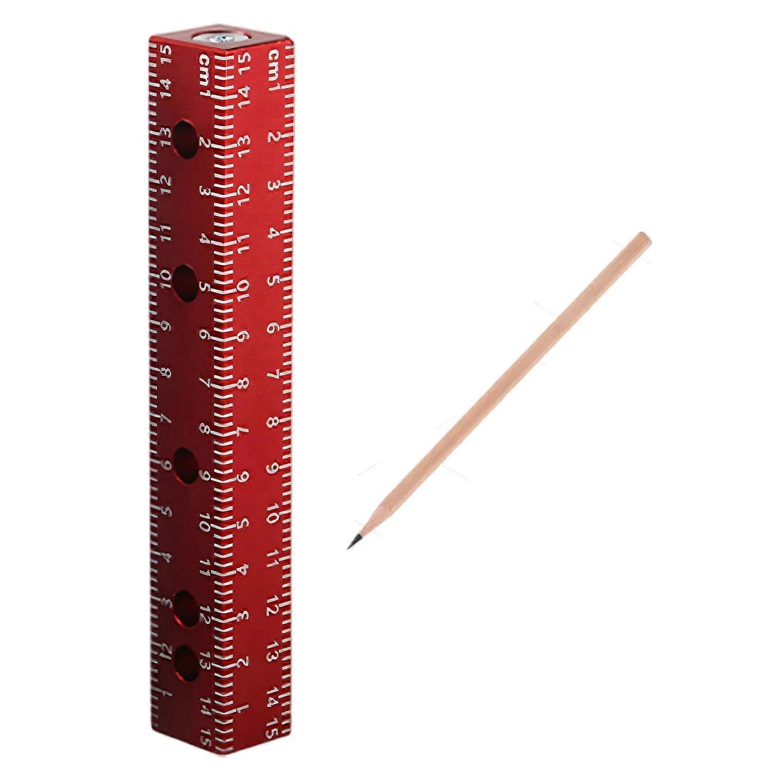 Multifunctional Handheld Drill Guide, Drilling Jig Measuring Device For Precise Hinge And Joint Alignment  Red