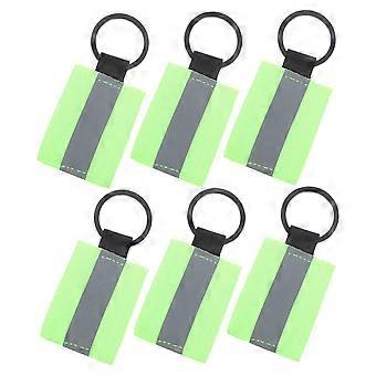 6pcs Double‑Sided Reflective Keychain Set for Night Visibility, ‑Visibility Safety Tags for Adults and Kids