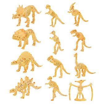Plastic Dinosaur Skeleton Toy for Playing 12Pcs Kids Creative Dinosaurs