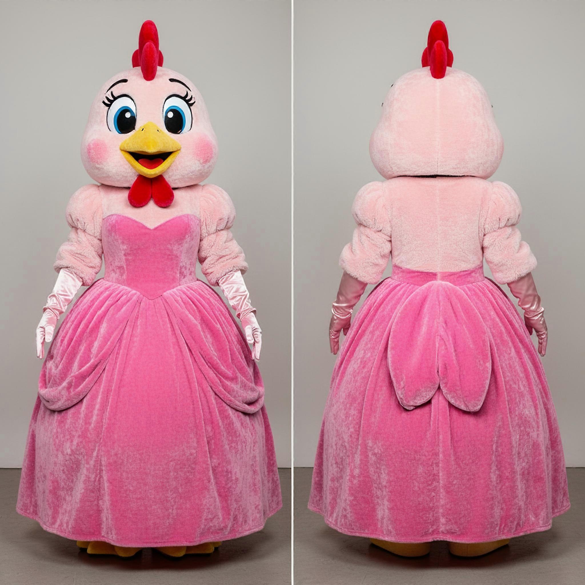 MASTICOT Pink Fluffy Hen Mascot
