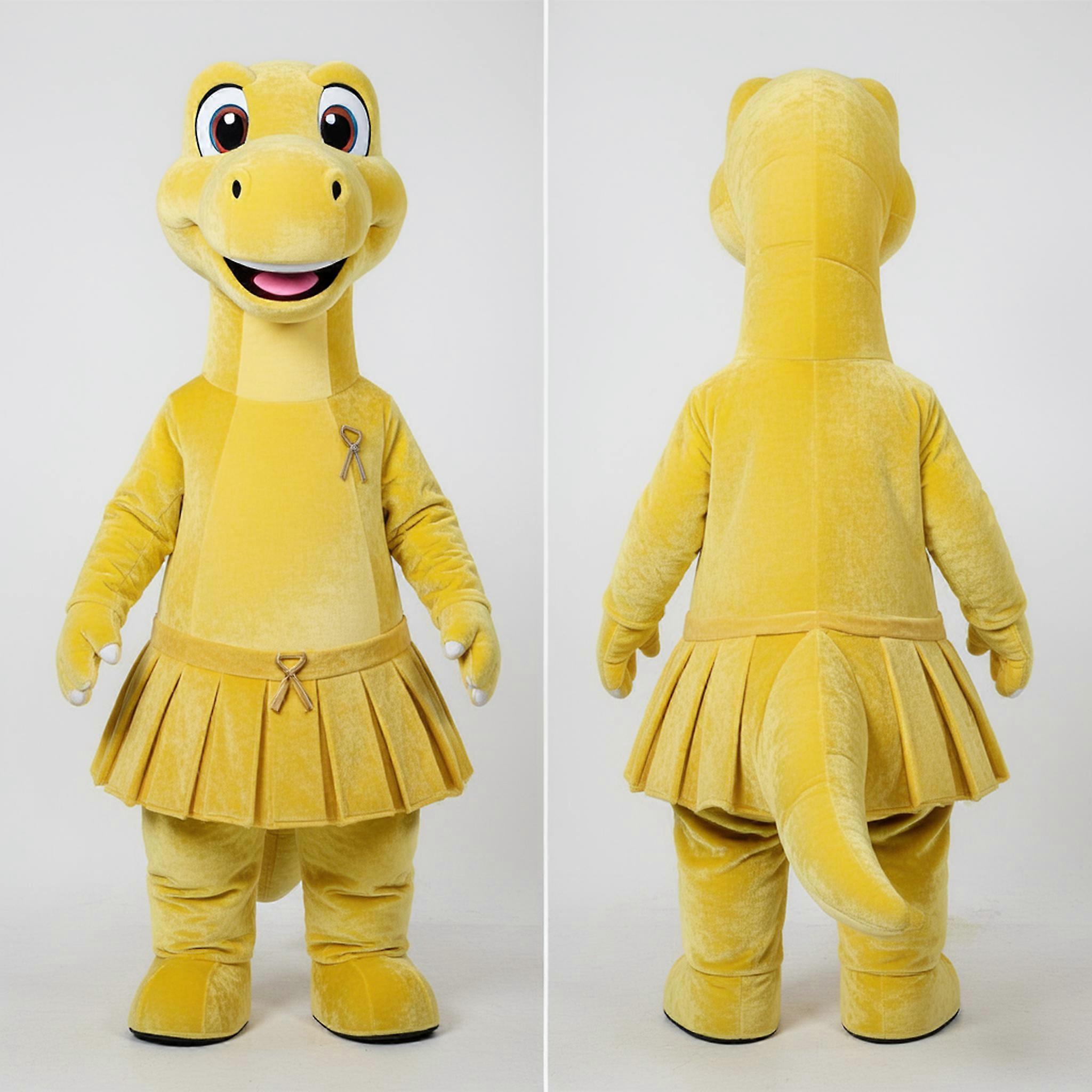MASTICOT Lemon Yellow Smiling Diplodocus Mascot