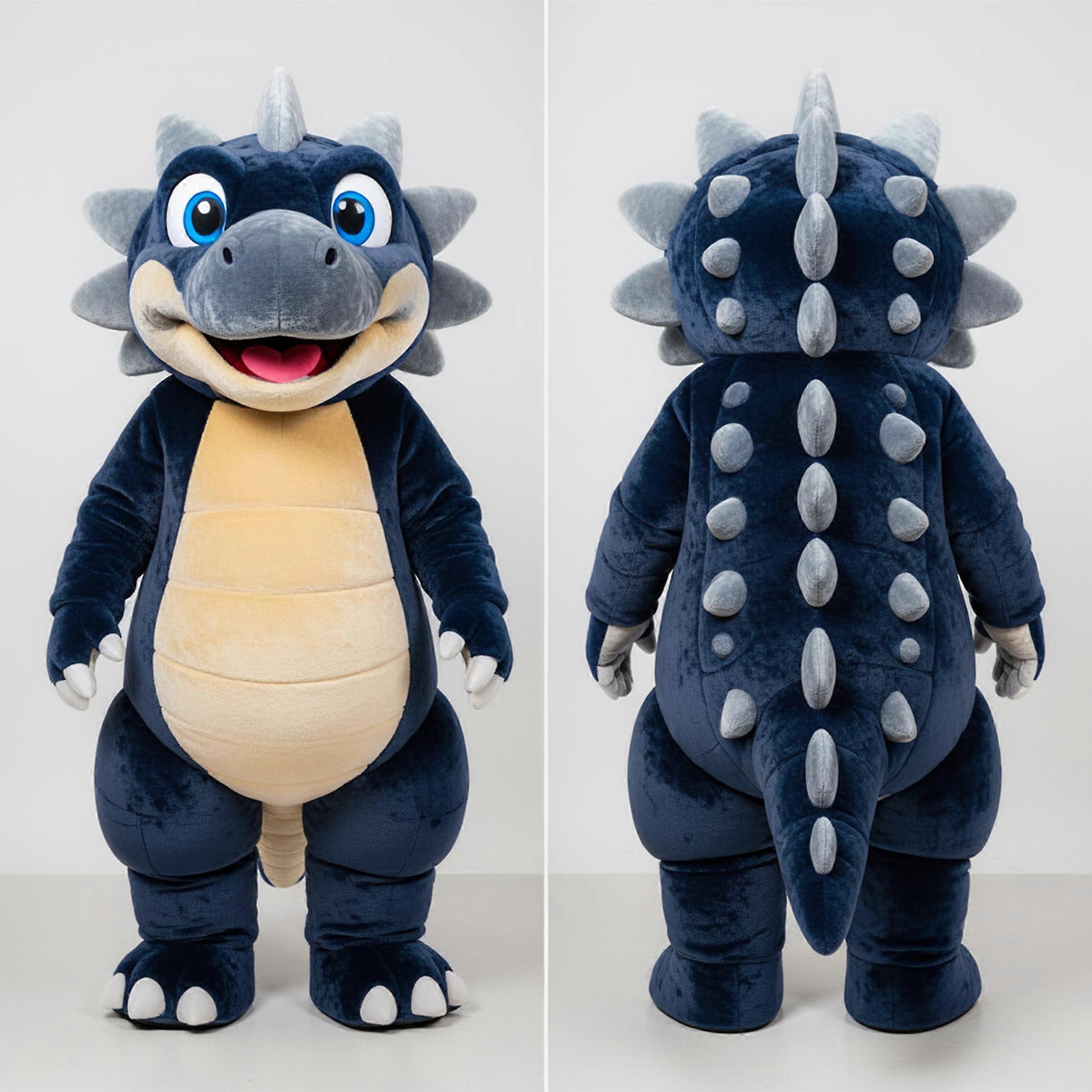 MASTICOT Navy Blue Rounded Ankylosaurus Mascot