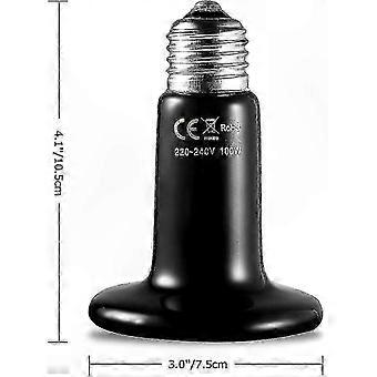 Infrared Ceramic E27 100W Heat Emitter Bulb for Reptiles Amphibians Birds Snakes Pet Heating