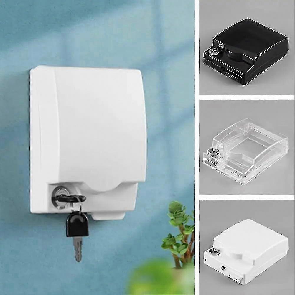 Bathroom and Outdoor Waterproof Lockable Socket Box with Key - 86 Type (Black)